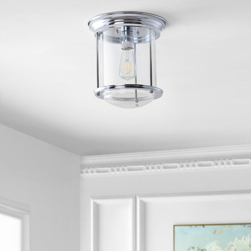 Savannah 10.25" Metal/Glass LED Flush Mount - JONATHAN Y