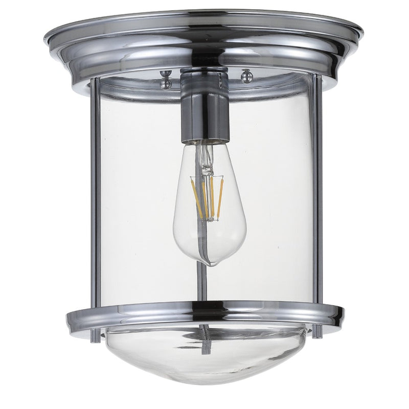 Savannah 10.25" Metal/Glass LED Flush Mount - JONATHAN Y