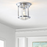 Savannah 10.25" Metal/Glass LED Flush Mount - JONATHAN Y