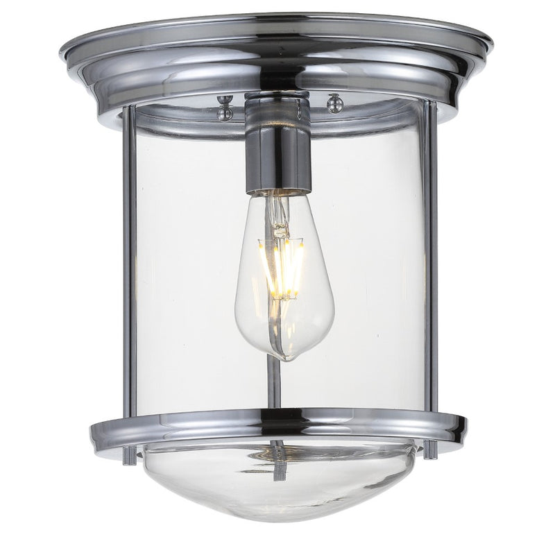 Savannah 10.25" Metal/Glass LED Flush Mount - JONATHAN Y
