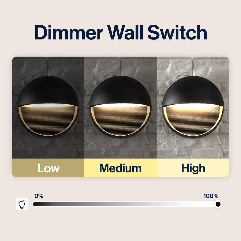 Orbe 6.25" Outdoor Metal/Glass Integrated LED Wall Sconce