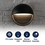 Orbe 6.25" Outdoor Metal/Glass Integrated LED Wall Sconce