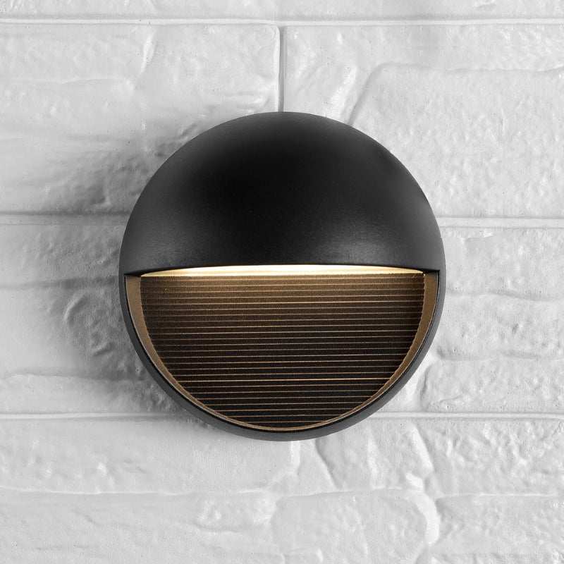 Orbe 6.25" Outdoor Metal/Glass Integrated LED Wall Sconce