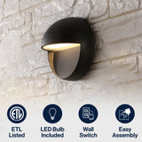 Orbe 6.25" Outdoor Metal/Glass Integrated LED Wall Sconce