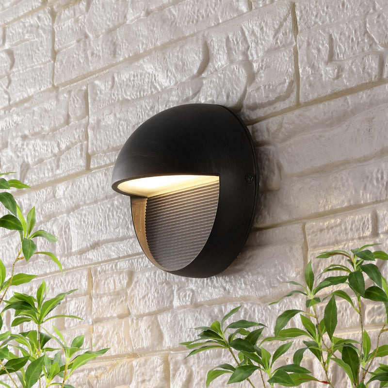 Orbe 6.25" Outdoor Metal/Glass Integrated LED Wall Sconce