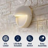 Orbe 6.25" Outdoor Metal/Glass Integrated LED Wall Sconce