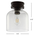 Domenic 7.75" Metal/Glass LED Flush Mount - JONATHAN Y