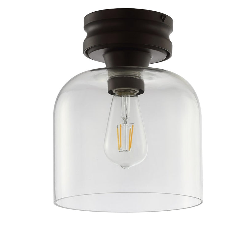 Domenic 7.75" Metal/Glass LED Flush Mount - JONATHAN Y