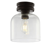 Domenic 7.75" Metal/Glass LED Flush Mount - JONATHAN Y