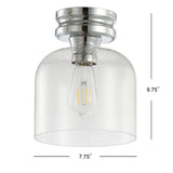 Domenic 7.75" Metal/Glass LED Flush Mount - JONATHAN Y