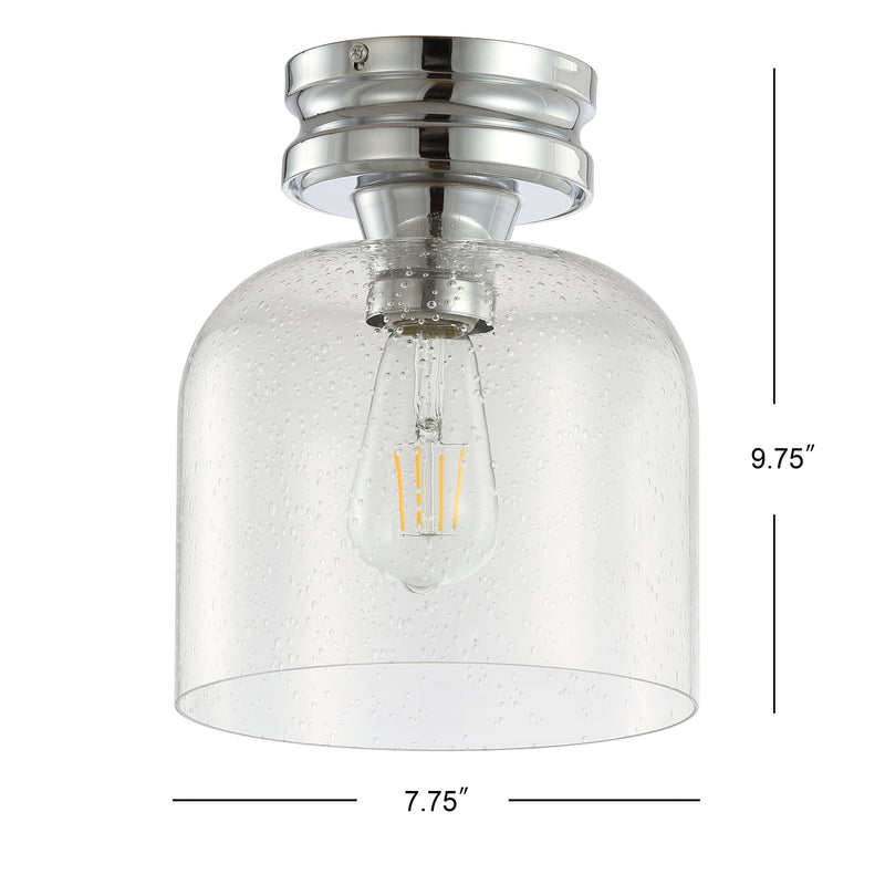 Domenic 7.75" Metal/Glass LED Flush Mount - JONATHAN Y