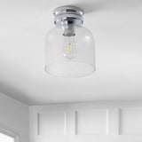 Domenic 7.75" Metal/Glass LED Flush Mount - JONATHAN Y