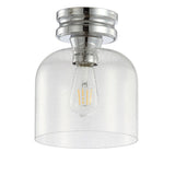 Domenic 7.75" Metal/Glass LED Flush Mount - JONATHAN Y