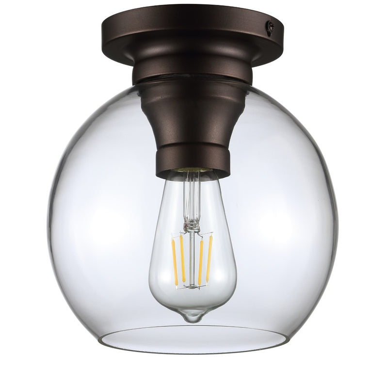 Atlas 7.75" Metal/Glass LED Flush Mount - JONATHAN Y