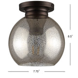 Atlas 7.75" Metal/Glass LED Flush Mount - JONATHAN Y