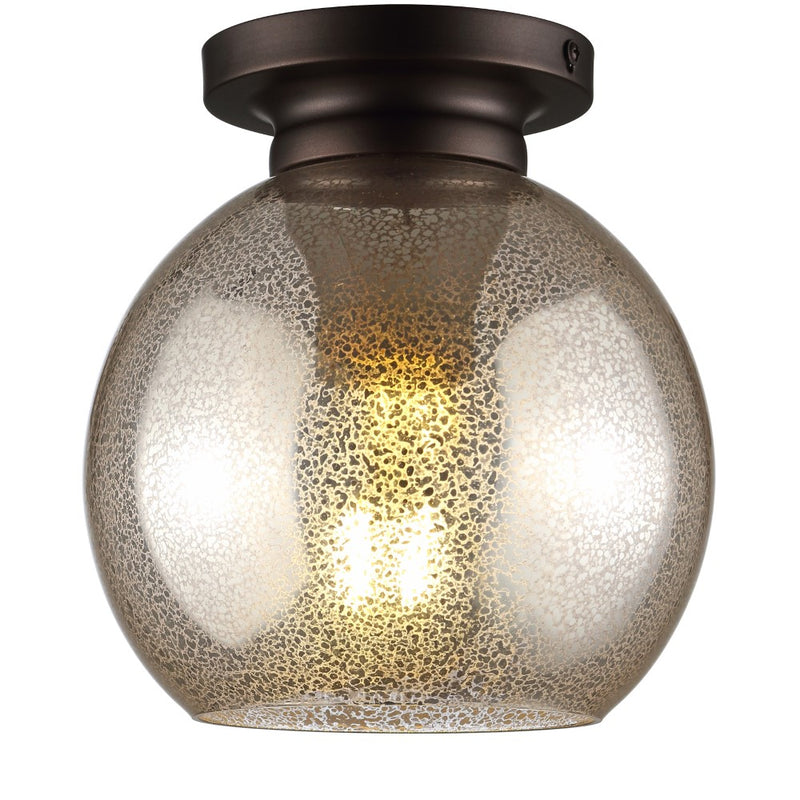 Atlas 7.75" Metal/Glass LED Flush Mount - JONATHAN Y