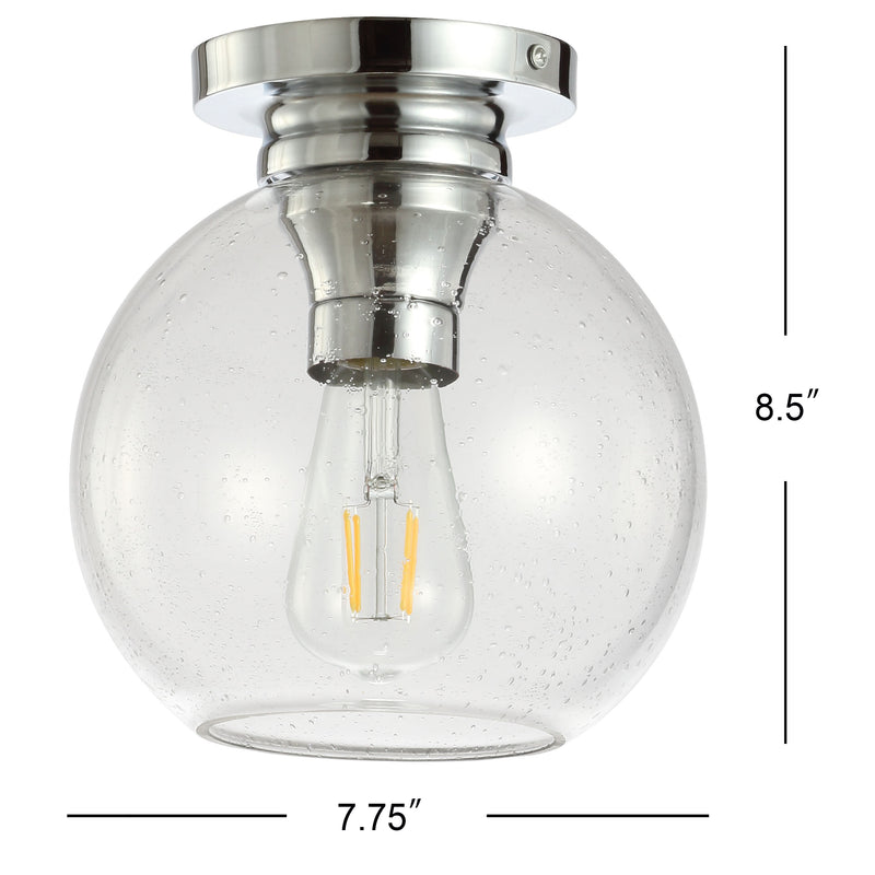 Atlas 7.75" Metal/Glass LED Flush Mount - JONATHAN Y