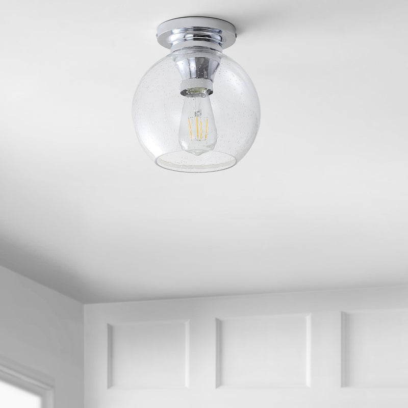Atlas 7.75" Metal/Glass LED Flush Mount - JONATHAN Y