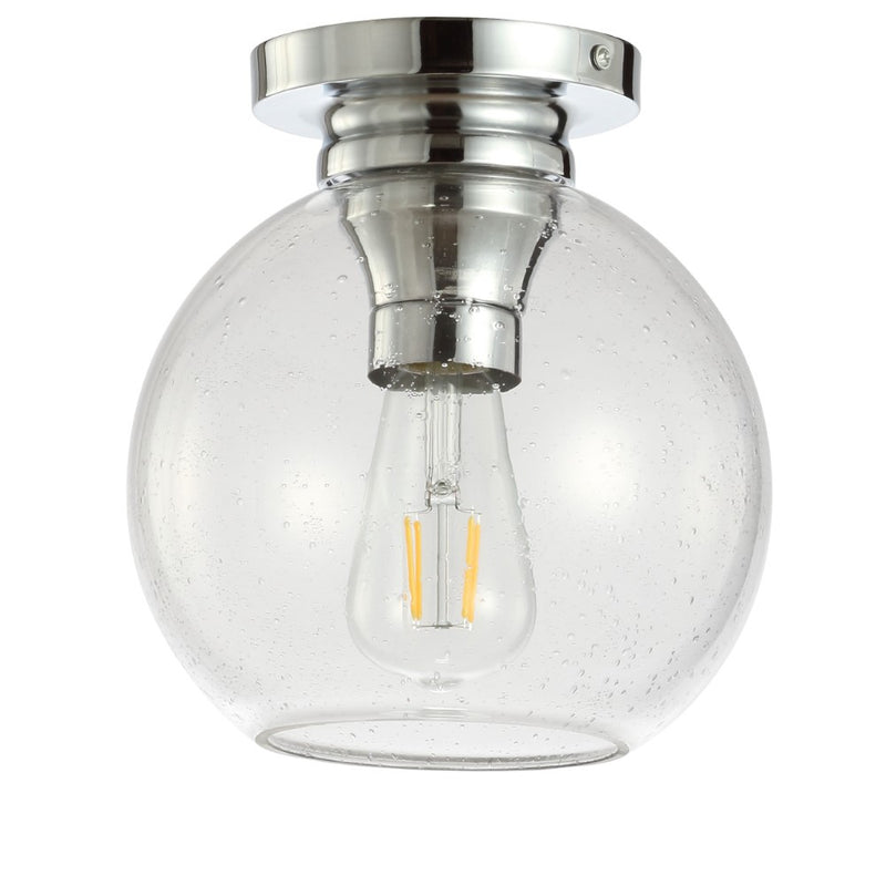 Atlas 7.75" Metal/Glass LED Flush Mount - JONATHAN Y