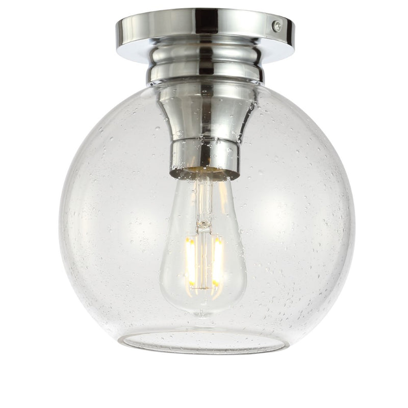 Atlas 7.75" Metal/Glass LED Flush Mount - JONATHAN Y
