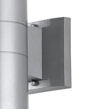 Duo 6" Modern Midcentury Cylinder Outdoor Metal/Glass Integrated LED Wall Sconce with Uplight - JONATHAN Y