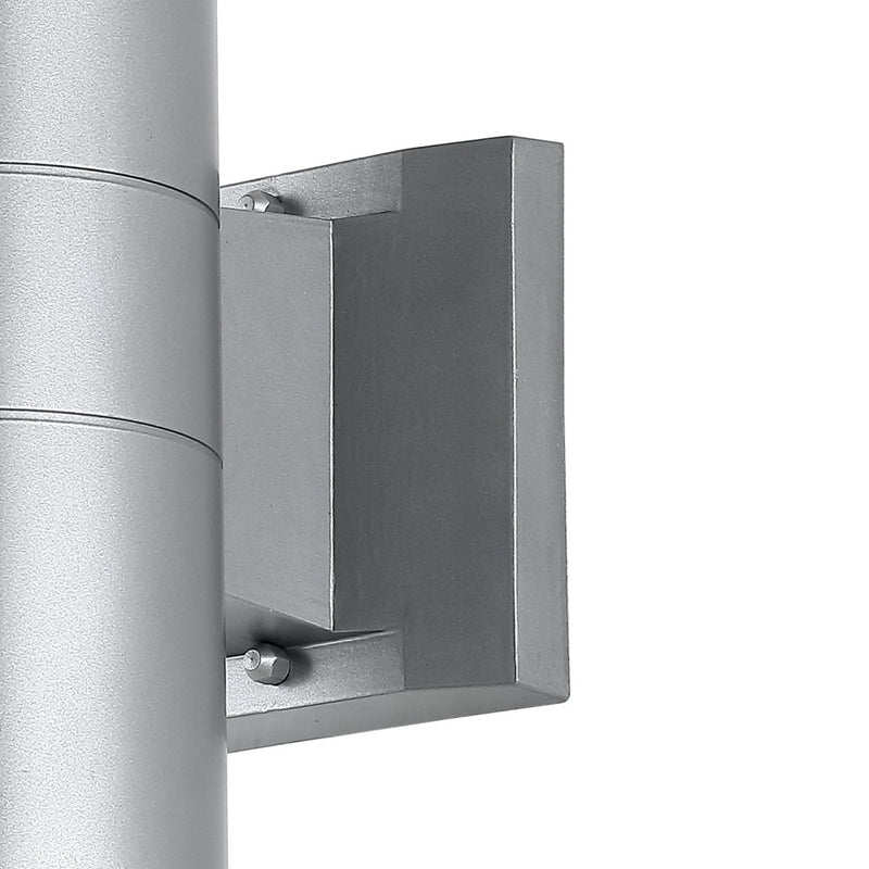 Duo 6" Modern Midcentury Cylinder Outdoor Metal/Glass Integrated LED Wall Sconce with Uplight - JONATHAN Y