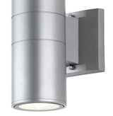 Duo 6" Modern Midcentury Cylinder Outdoor Metal/Glass Integrated LED Wall Sconce with Uplight - JONATHAN Y