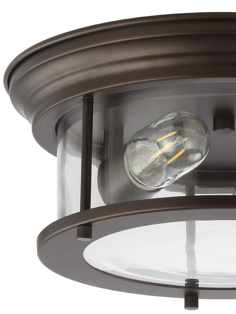 Lauren 13.25" Metal/Glass LED Flush Mount - JONATHAN Y