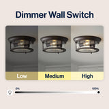 Lauren 13.25" Metal/Glass LED Flush Mount