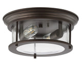 Lauren 13.25" Metal/Glass LED Flush Mount - JONATHAN Y