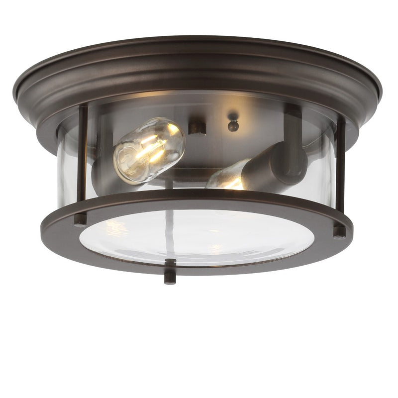 Lauren 13.25" Metal/Glass LED Flush Mount - JONATHAN Y