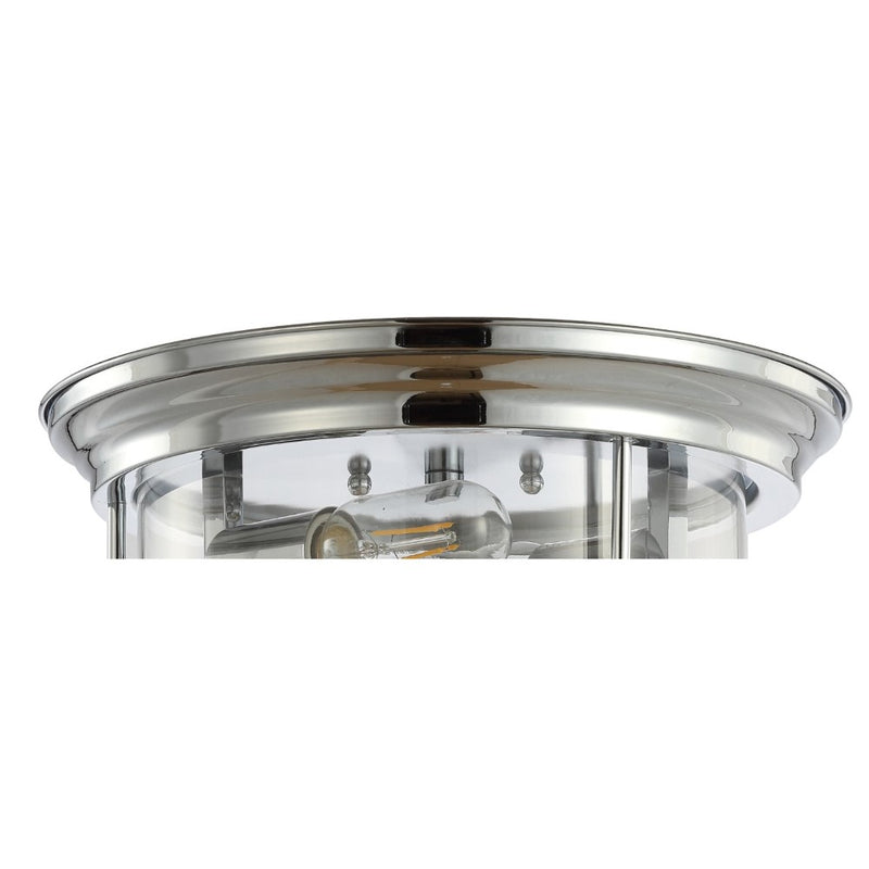 Lauren 13.25" Metal/Glass LED Flush Mount - JONATHAN Y