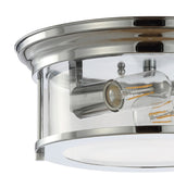 Lauren 13.25" Metal/Glass LED Flush Mount - JONATHAN Y
