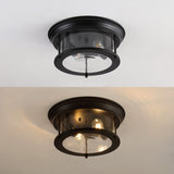 Lauren 13.25" Metal/Glass LED Flush Mount - JONATHAN Y