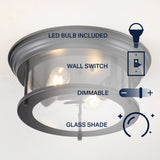 Lauren 13.25" Metal/Glass LED Flush Mount
