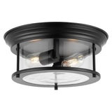 Lauren 13.25" Metal/Glass LED Flush Mount - JONATHAN Y
