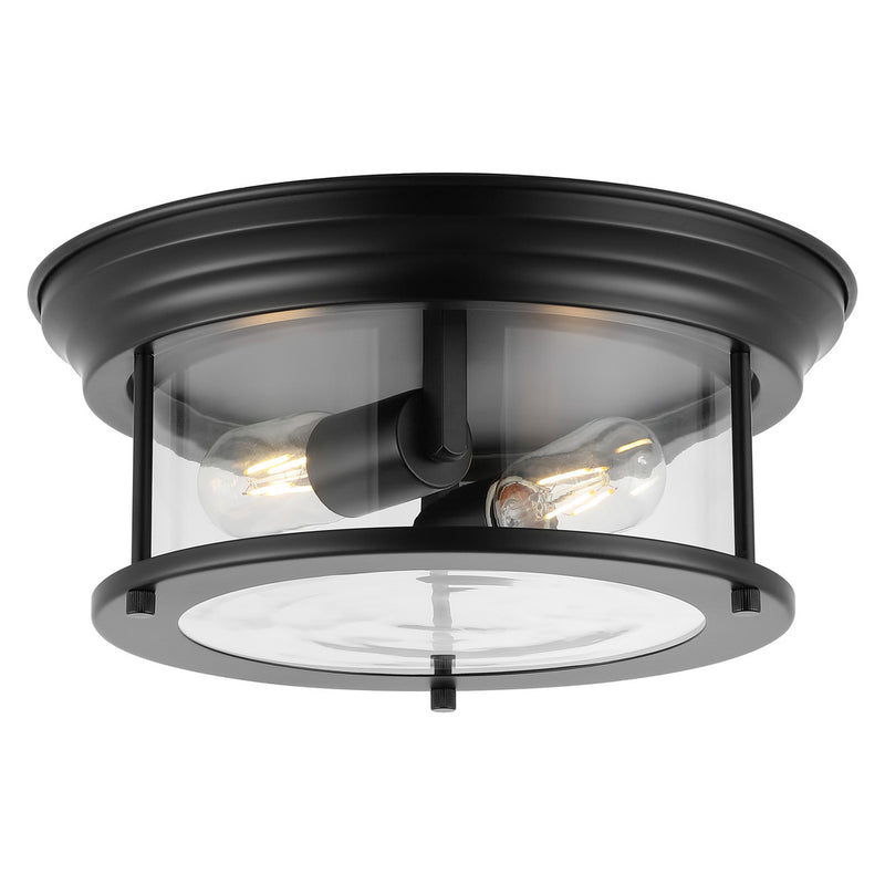 Lauren 13.25" Metal/Glass LED Flush Mount - JONATHAN Y