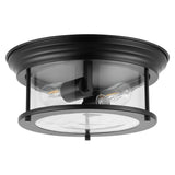 Lauren 13.25" Metal/Glass LED Flush Mount - JONATHAN Y