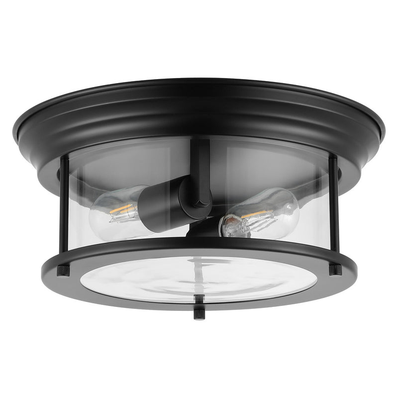 Lauren 13.25" Metal/Glass LED Flush Mount - JONATHAN Y