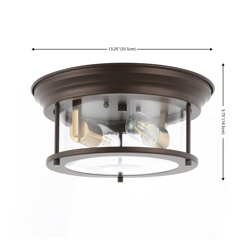 Lauren 13.25" Metal/Glass LED Flush Mount