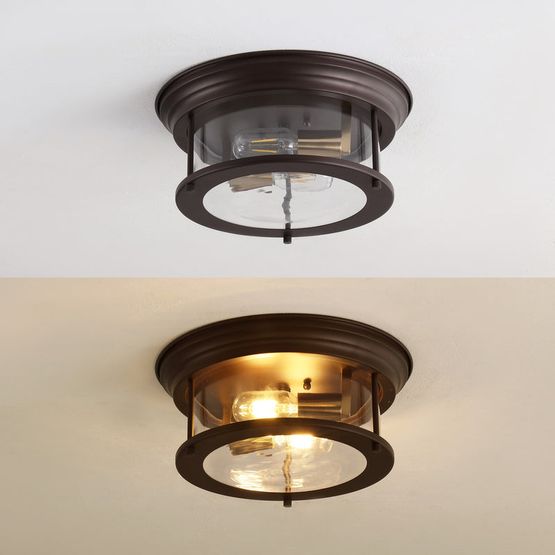 Lauren 13.25" Metal/Glass LED Flush Mount