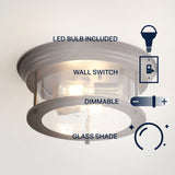 Lauren 13.25" Metal/Glass LED Flush Mount