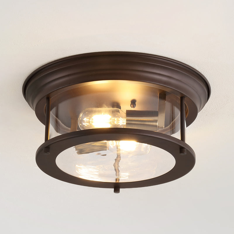 Lauren 13.25" Metal/Glass LED Flush Mount
