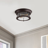 Lauren 13.25" Metal/Glass LED Flush Mount