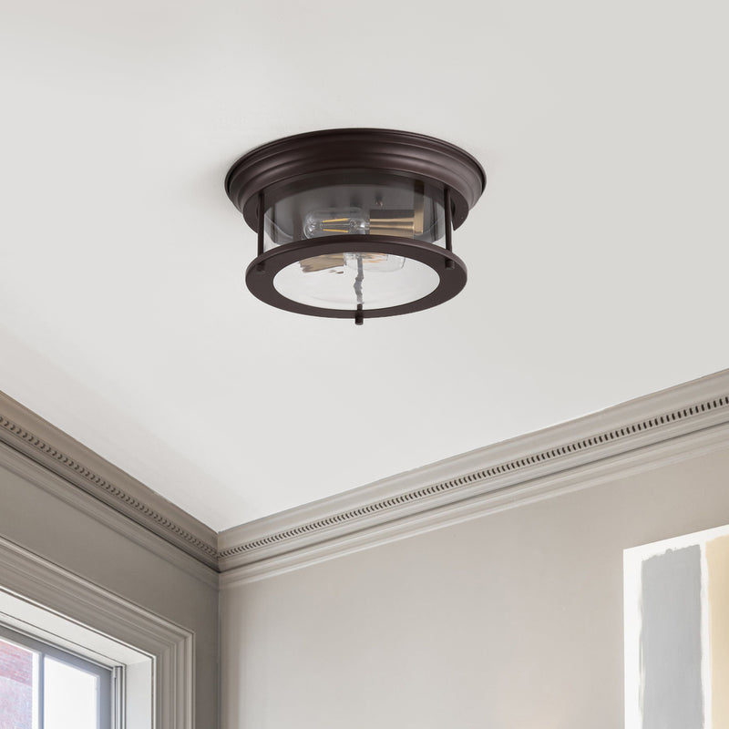 Lauren 13.25" Metal/Glass LED Flush Mount