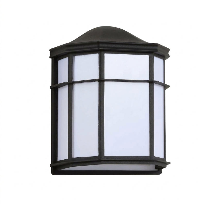 Henry 7.75" Outdoor Frosted Acrylic/Metal Integrated LED Wall Sconce Black/White – OFF