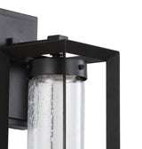 Nate 6.75" Outdoor Modern Cube Bubble Glass/Metal Integrated LED Wall Sconce - JONATHAN Y