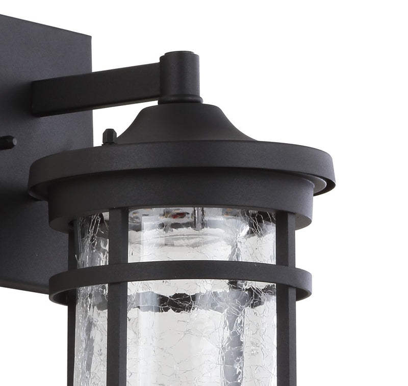 Campo Outdoor Wall Lantern Crackled Glass/Metal Integrated LED Wall Sconce - JONATHAN Y