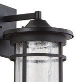 Campo Outdoor Wall Lantern Crackled Glass/Metal Integrated LED Wall Sconce - JONATHAN Y