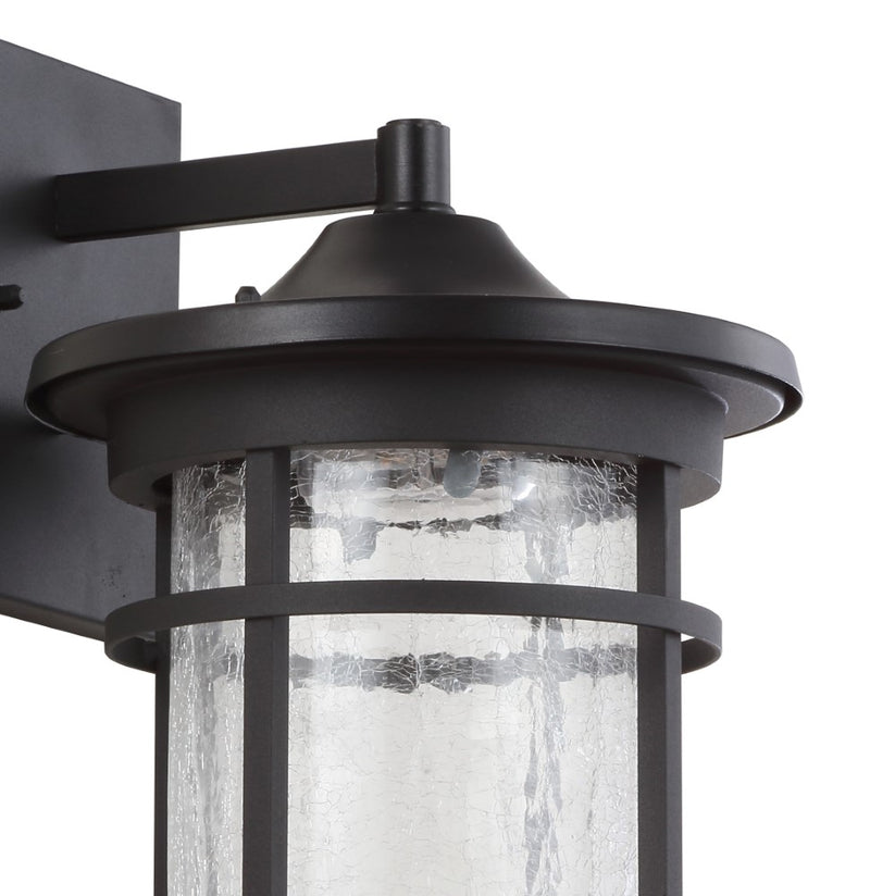 Campo Outdoor Wall Lantern Crackled Glass/Metal Integrated LED Wall Sconce - JONATHAN Y